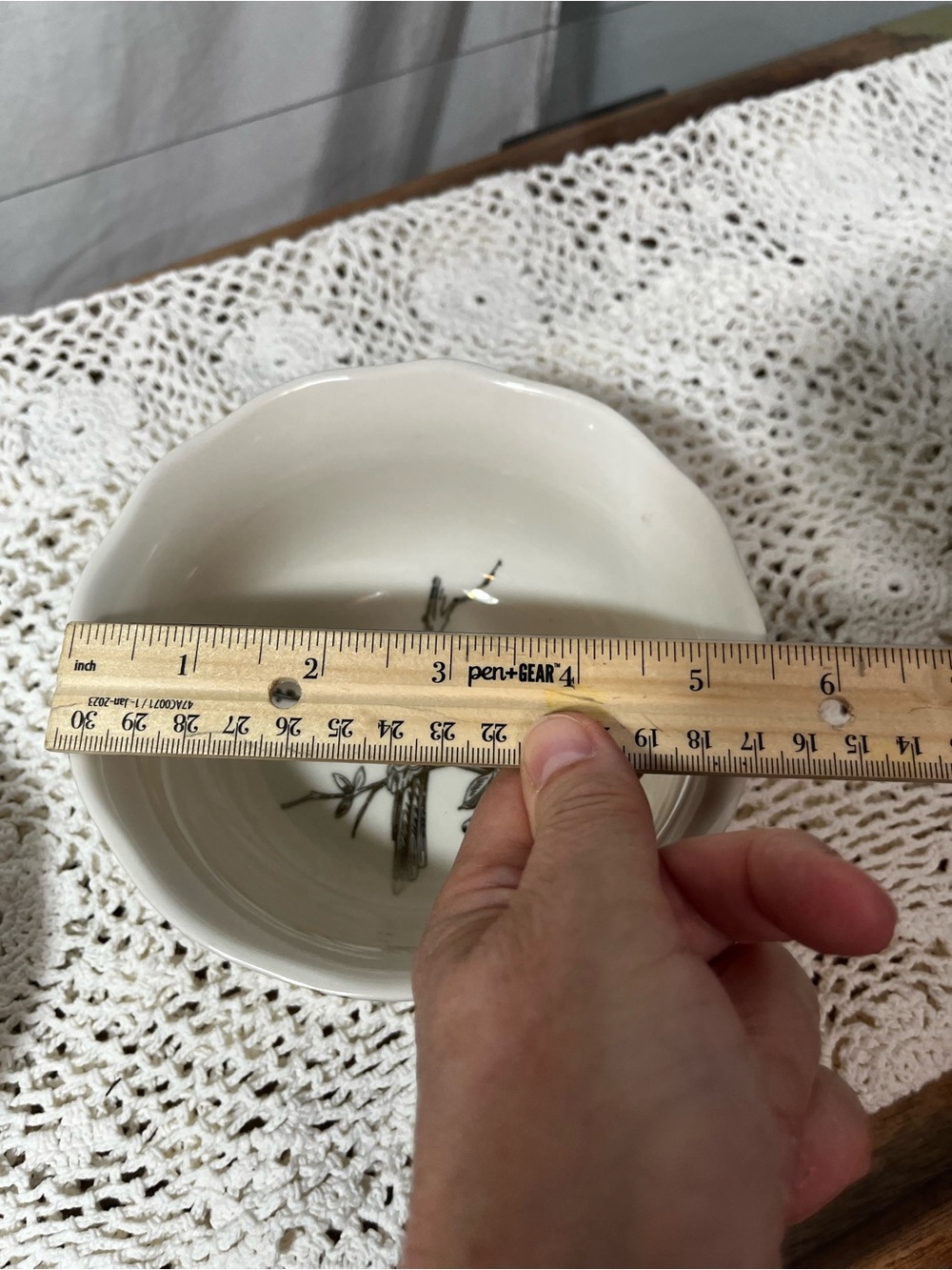 222 Fifth Adelaide Bowl Set of 4 Gold Silver Fine China Floral Bird Cereal Bowls - Picture 7 of 16